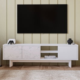 Hanah Home Ravello Soporte para TV Blanco y Mármol